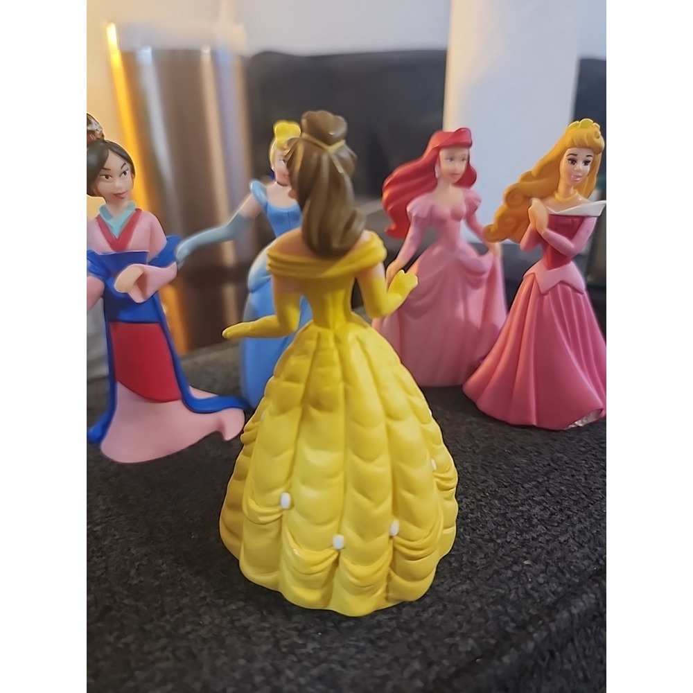 Disney Princess Lot Of 5 Ariel, Mulan, Belle, Cinderella Cake Topper Toy 4" - Picture 4 of 16
